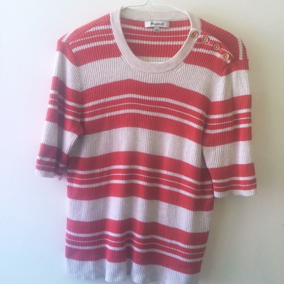 Madewell Ribbed Short Sleeve Striped Sweater - Picture 5 of 8